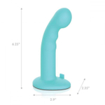 Голубая изогнутая насадка 6in Remote Control Ripple P-Spot G-Spot на черных трусиках - 16 см. (Цвет: голубой с черным)