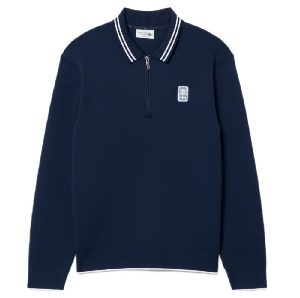 Мужская теннисная кофта Lacoste Tennis Heritage Polo Collar Zipped - midnight blue
