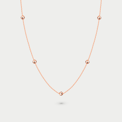 Колье женское из розового золота 585 пробы без вставок (арт. 6030408)