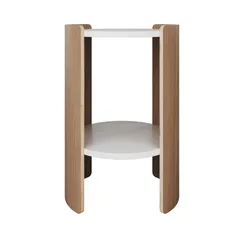 Столик Lagom D 43 см высота 64 см (белый, натуральный дуб)