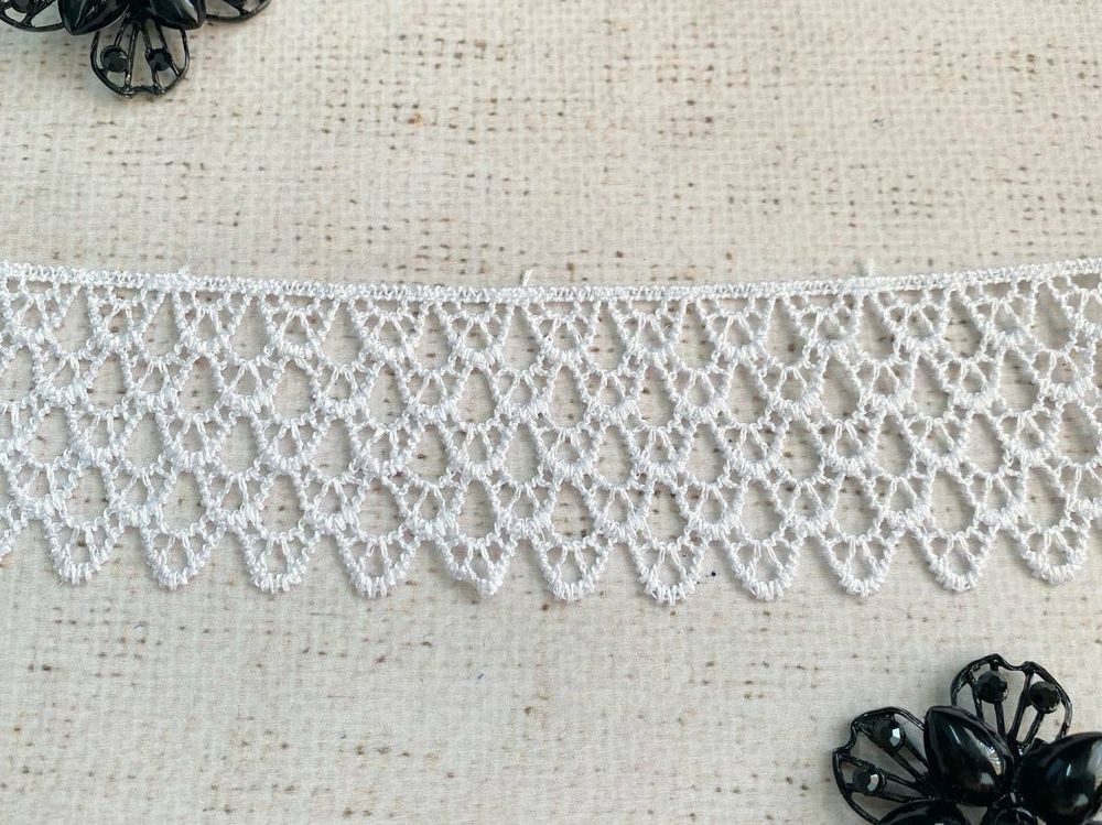 Кружево плетеное, ш. 4,3-4,5 см, белый
