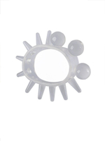 Эластичное эрекционное кольцо с шариками и лучами (Цвет: прозрачный)