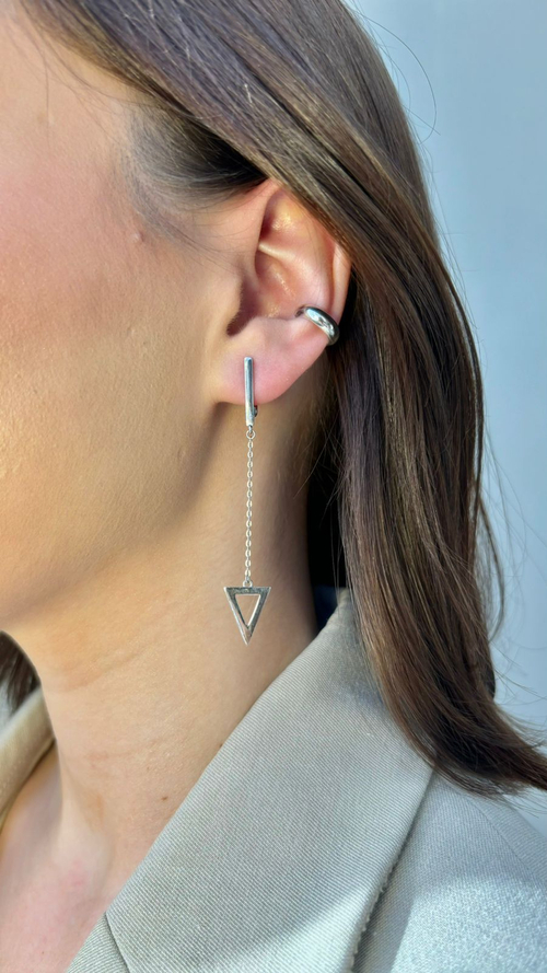 Серьги с подвесными треугольниками