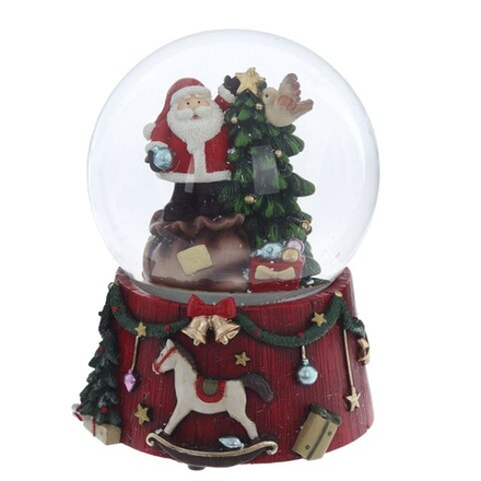 GAEM Фигурка декоративная "Дед Мороз" в стекл шаре (ключ,муз), L10 W10 H14 см