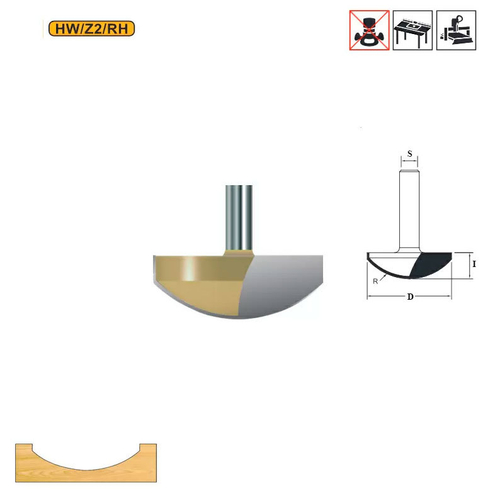 Фреза радиусная горизонтальная D=51 S=12 R=35 Arden 224251