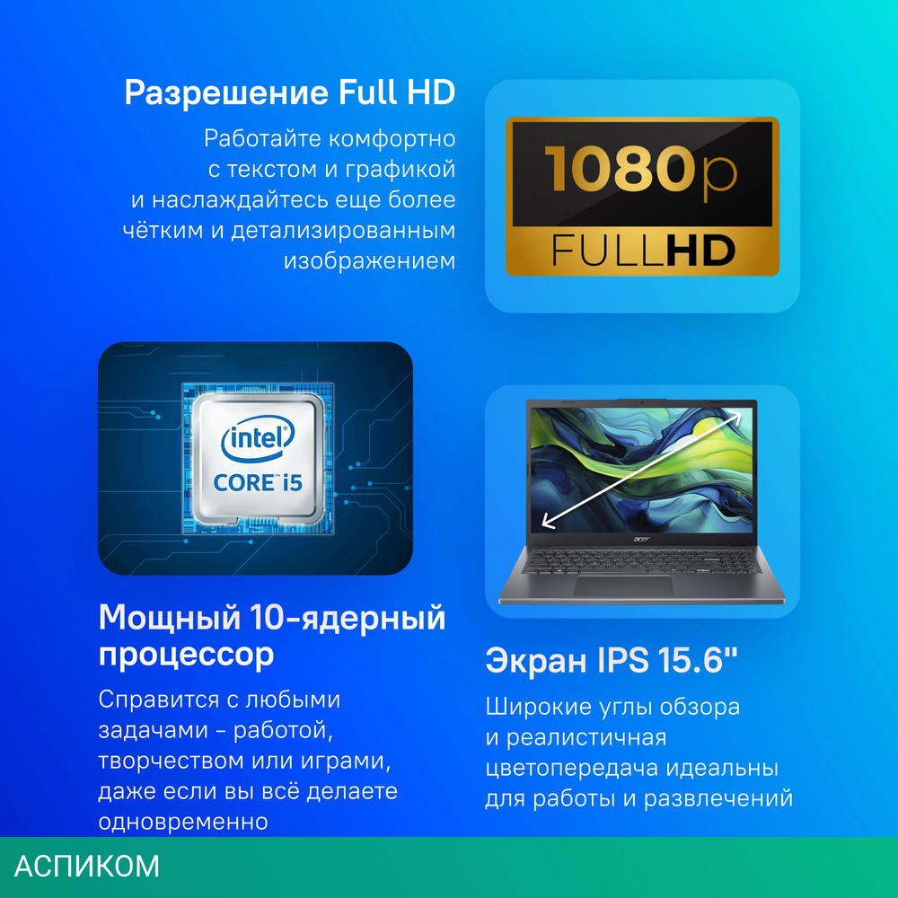 Ноутбук Acer Aspire 15 A15-51M-51VS