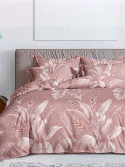 Постельное белье полисатин Simple House "Felce" 1,5-спальный на молнии Наволочка 50х70 см 1 шт Простынь на резинке 90х200 см Пододеяльник 145х215 см