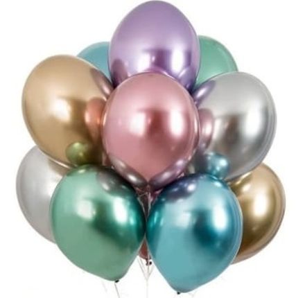 Шары "ХРОМ разноцветные" с Hi-Float 35 см