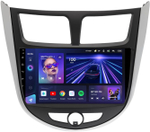 Магнитола для Hyundai Solaris 1 2010-2016 (рамка серебристо-черная тип 3) - Teyes CC3L на Android 10, 8-ядер, CarPlay, 4G SIM-слот