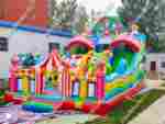 Коммерческий надувной батут "Парк развлечений 2" 12*7*7 м без фигуры клоуна