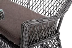 "Катания" обеденная группа плетеная на 6 персон, цвет графит