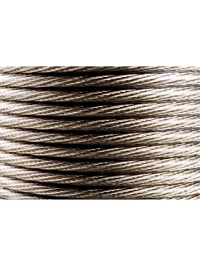 Трос стальной REXANT в ПВХ оплетке d=6 мм, прозрачный (бухта 150м) 09-5260