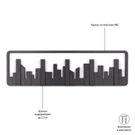 Вешалка настенная skyline, 50 см, черная, 5 крючков