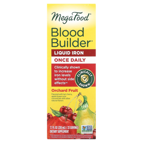 MegaFood, Blood Builder Liquid Iron, Once Daily, Orchard Fruit, 230 мл (7,7 жидк. унц.)