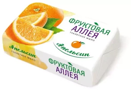 Фруктовая Аллея Мыло кусковое Апельсин,  90 г