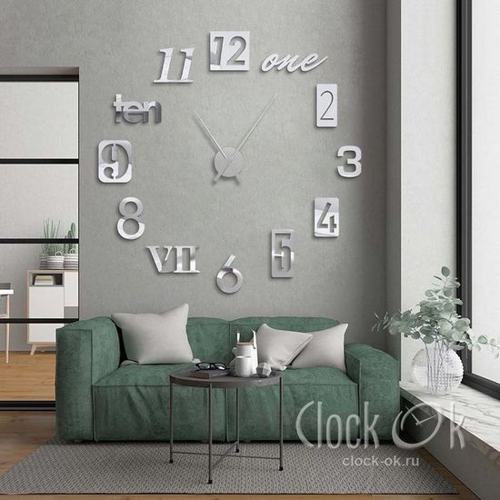 Настенные 3D часы Number