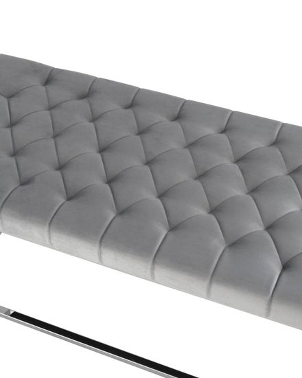 Банкетка ИНСИГНИЯ велюр серый сталь серебро