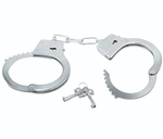 Классические металлические наручники с ключиками (Цвет: серебристый)
