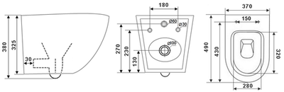 Унитаз Timo KULO TK-403 MB подвесной безободковый черный матовый