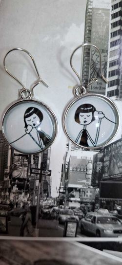 Серьги с кабошонами. Ручной работы.