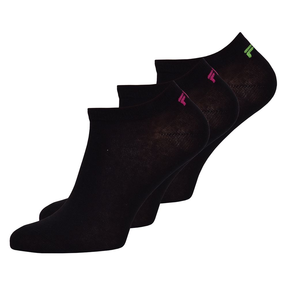 Теннисные носки Fila Unisex Invisible Plain Socks 3P - sweet fluo