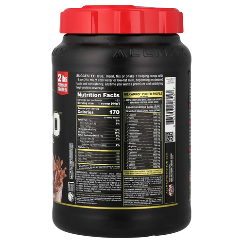 ALLMAX, Hexapro™, высокопротеиновая нежирная мука, со вкусом шоколада, 907 г (2 фунта)