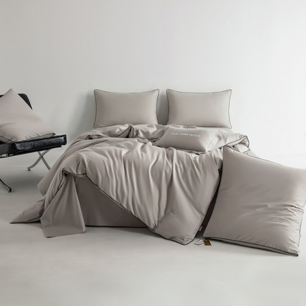 Комплект постельного белья Однотонный Сатин Элитный «Стильный серый»