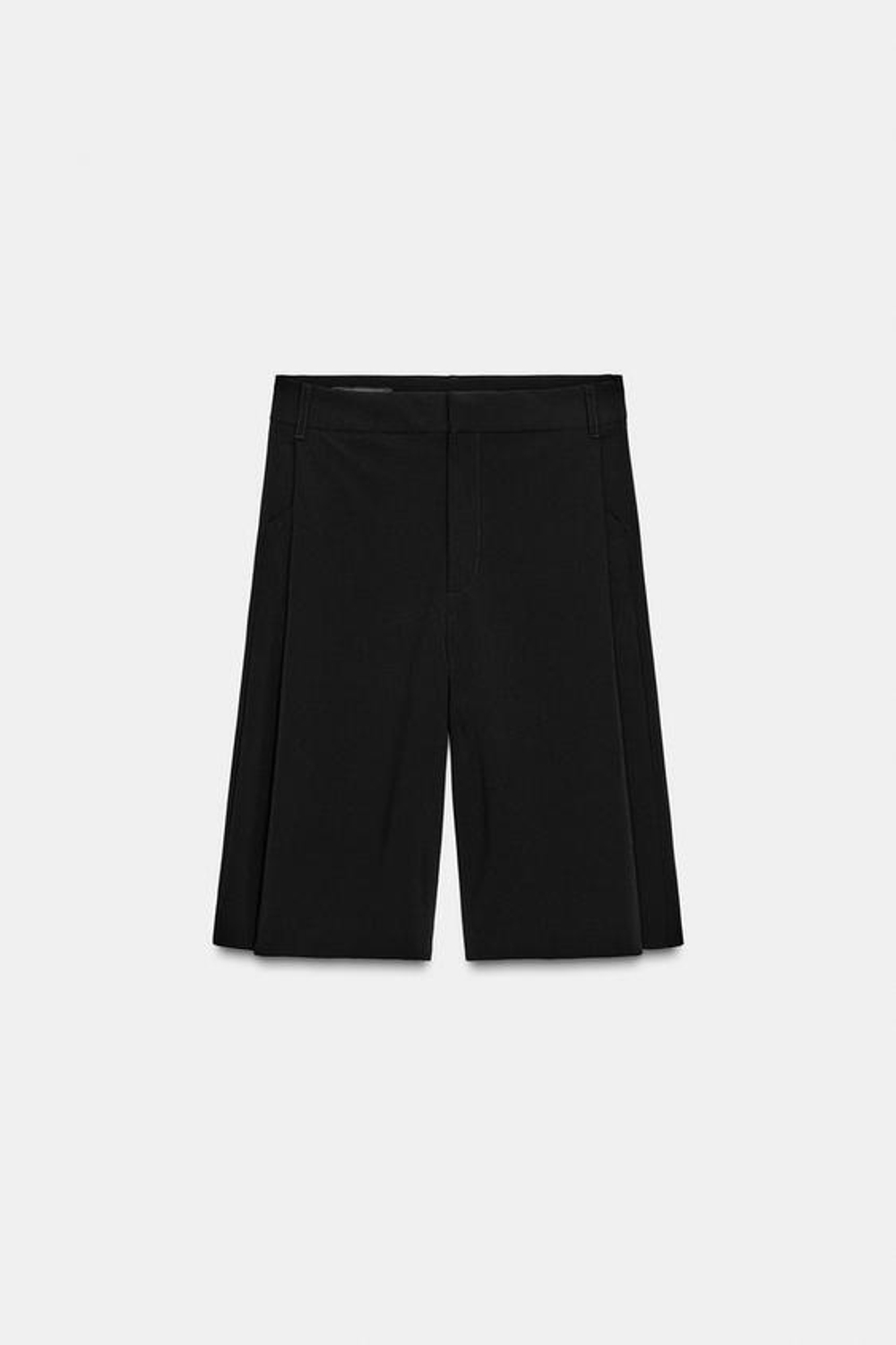 ZARА ДЛИННЫЕ БЕРМУДЫ СО СКЛАДКАМИ, ЧЕРНЫЙ