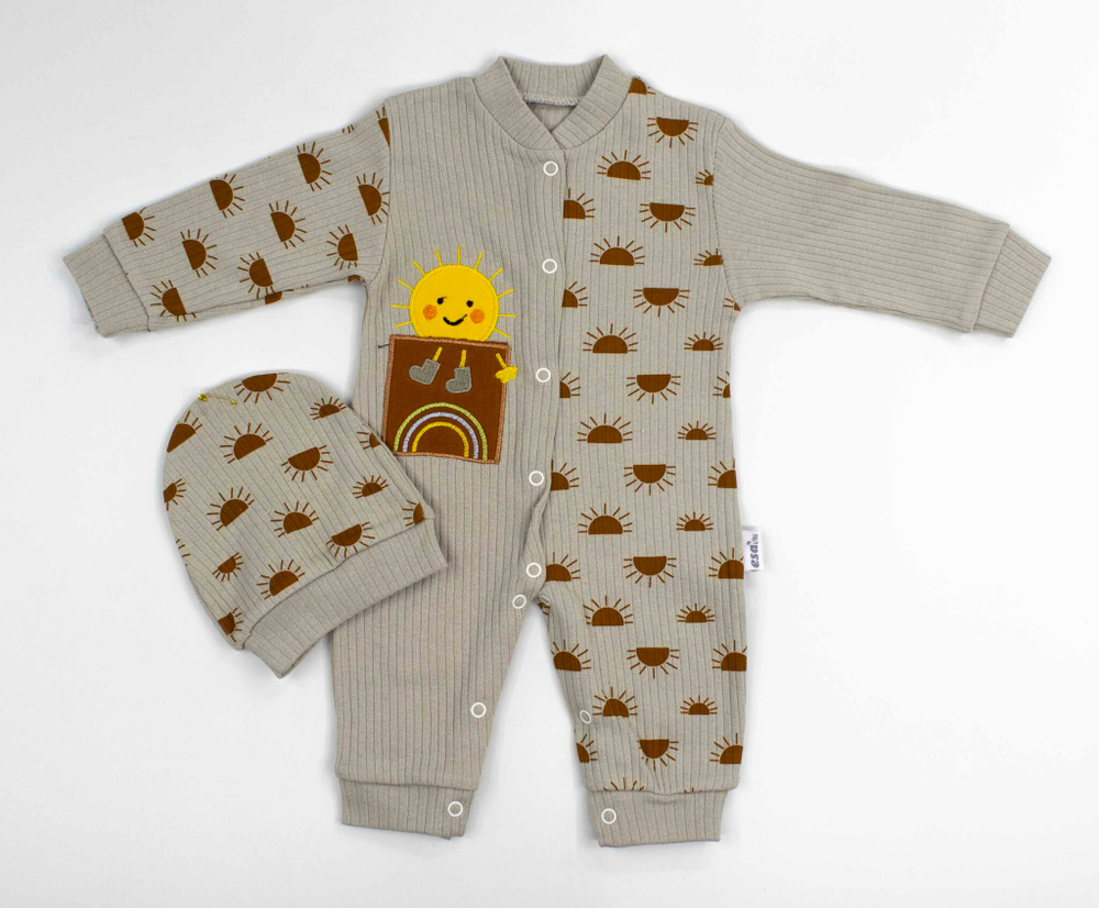 комплект комбинезон -шапочка Солнышко "лапша" 4914