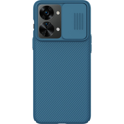 Чехол синего цвета с защитной шторкой для камеры на OnePlus Nord 2T 5G от Nillkin серия CamShield Case