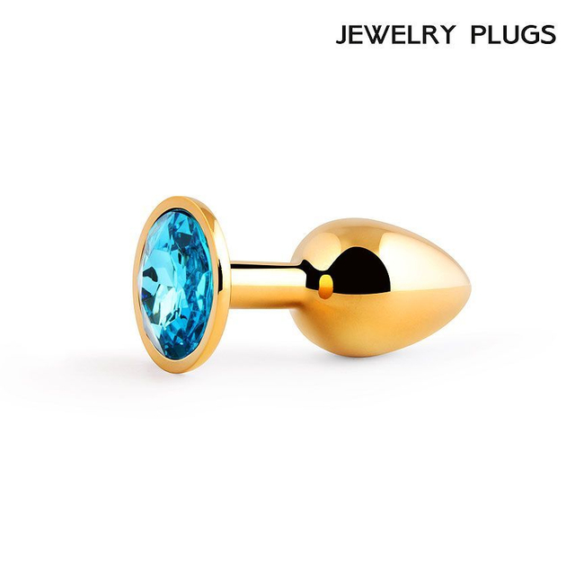 Golden plug small (втулка анальная) цвет кристалла голубой, l 72 мм, d 28 мм, вес 50г, арт. gs-05