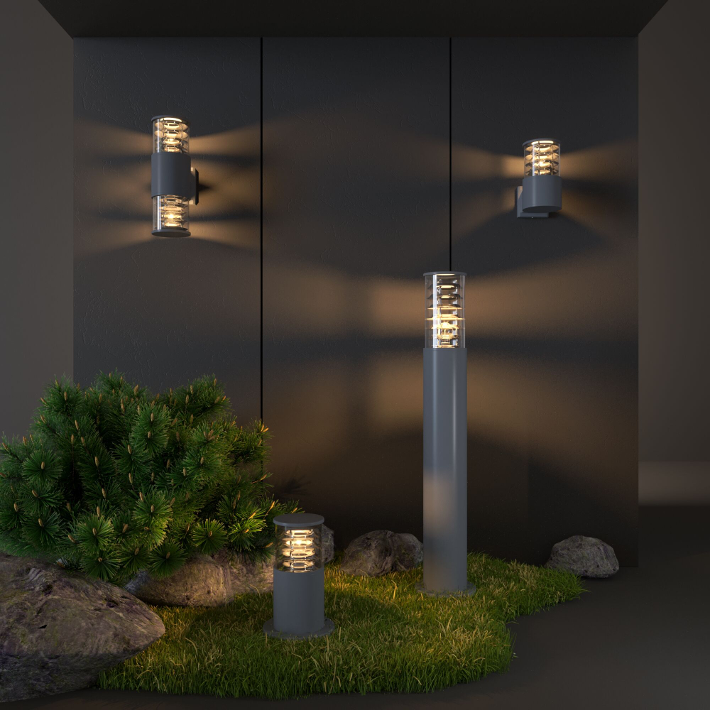 Настенный уличный светильник 1408 Techno cерый IP54 1408 Techno cерый