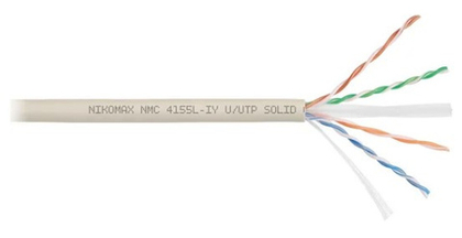 Кабель витая пара U/UTP 6a кат. 4 пары NikoMax NMC 4155C-GY