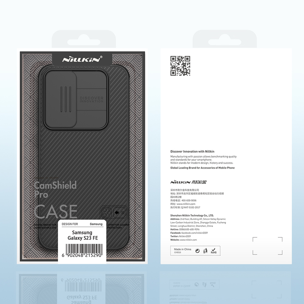 Чехол усиленный с защитной шторкой для камеры от Nillkin на Samsung Galaxy S23 FE, серия CamShield Pro Case