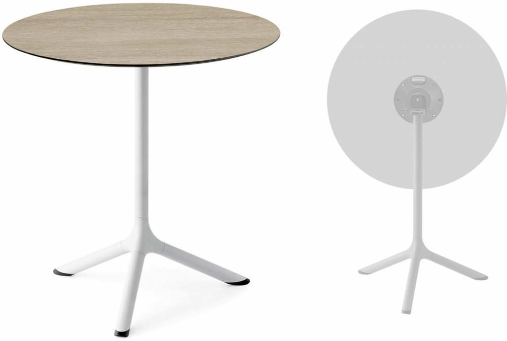 Стол ламинированный обеденный складной Scab Design Tripe Folding, белый, состаренный дуб тортора