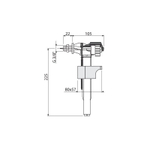 Впускной механизм боковая подводка Alcaplast 3/8" А15