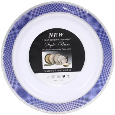 Тарелка 26см «DOLCE VITA» в наборе 3шт, синяя с серебром