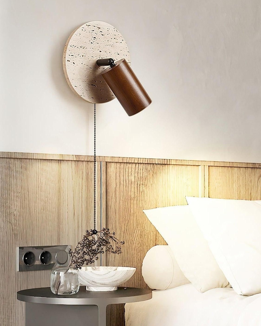 Бра из травертина с выключателем