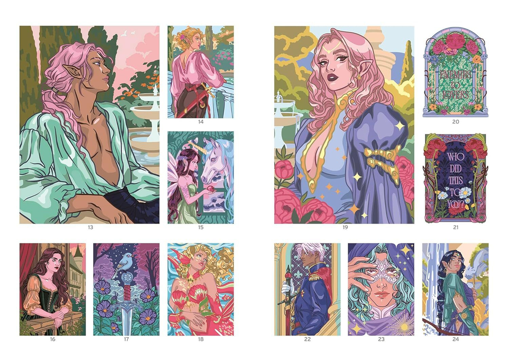 Раскраска по номерам Coloriages mystères - Romantasy, 112 стр.