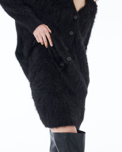 Юбка мини из альпака черный