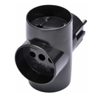 Сетевой разветвитель STEKKER 250В, 10A, IP20, черный, ADP10-15-20 39001