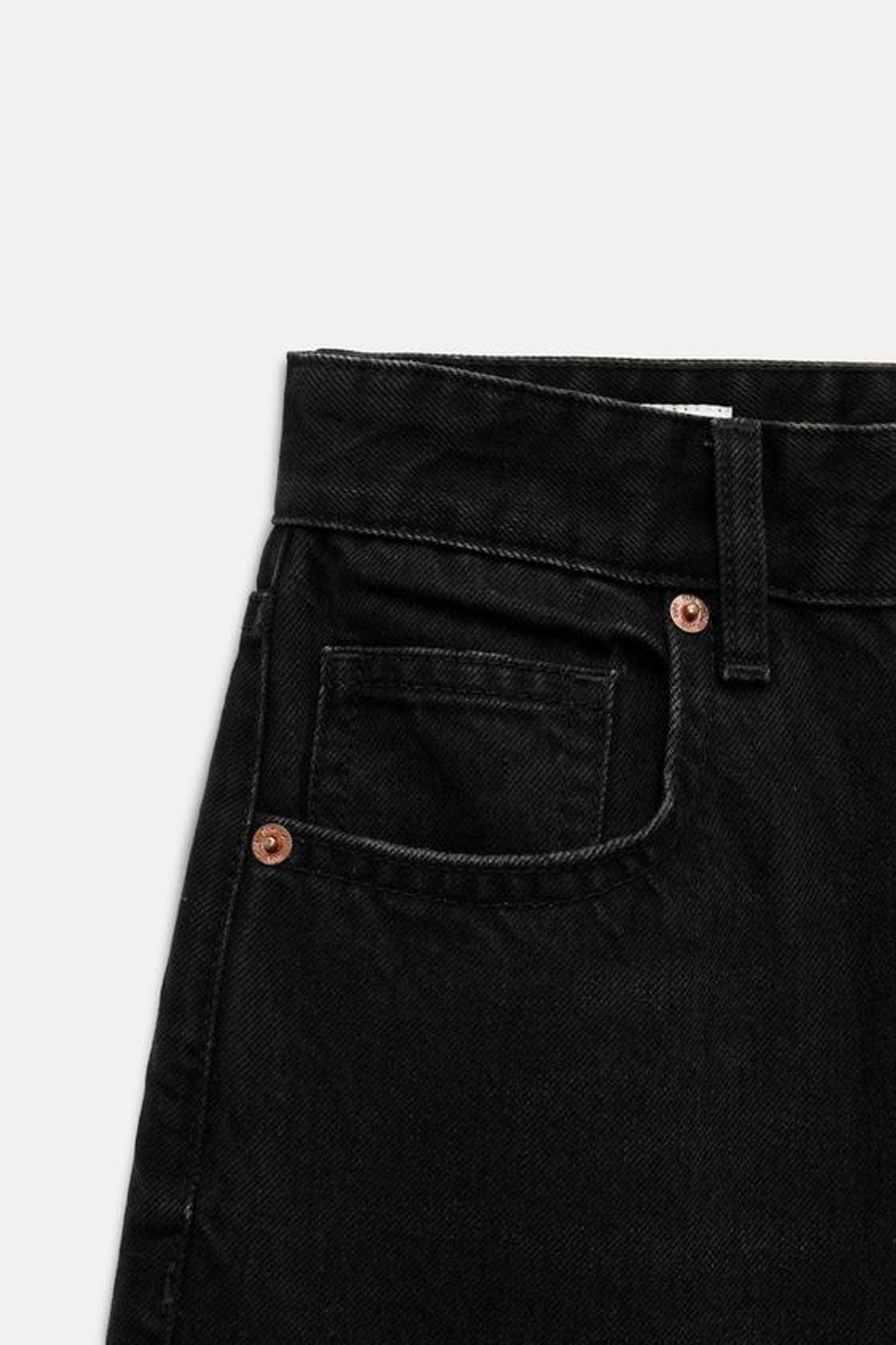 ZARA ДЖИНСЫ С ВЫСОКОЙ ПОСАДКОЙ TRF WIDE LEG, ЧЕРНЫЙ