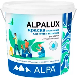 Краска Alpa Alpalux акриловая для стен и потолков база А 5л