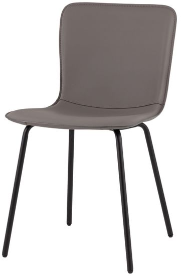 Стул обеденный Pluto серый серая экокожа, черные ножки