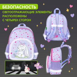 Рюкзак BRAUBERG KIDS PLAY детский, 1 отделение, 3 кармана, "Darling bunny", 29х23х12 см, 271390