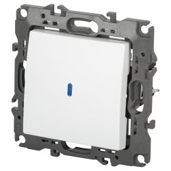 Выключатель ЭРА Серия 12 12-1102-01М с подсветкой, 10АХ-250В, белый матовый