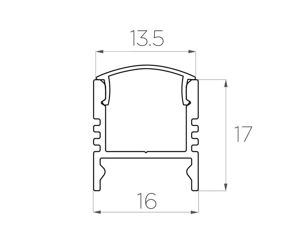 Профиль накладной алюминиевый LC-LPS-1716-2 Anod