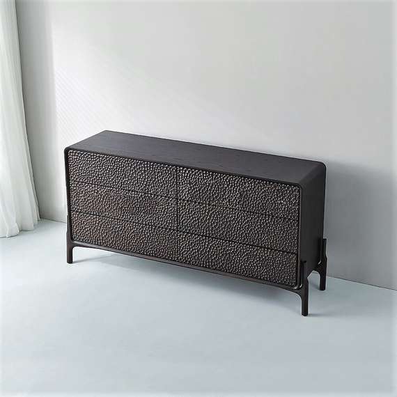 Комод G38, 160х78 см, черный шпон ясеня