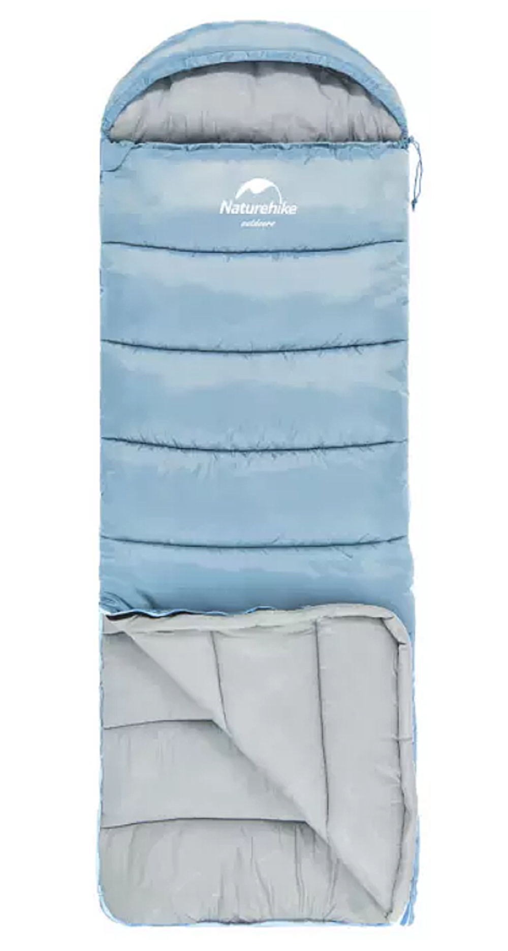 Мешок спальный Naturehike U350S, (190+30)х75 см, (правый) (ТК: -3C), голубой