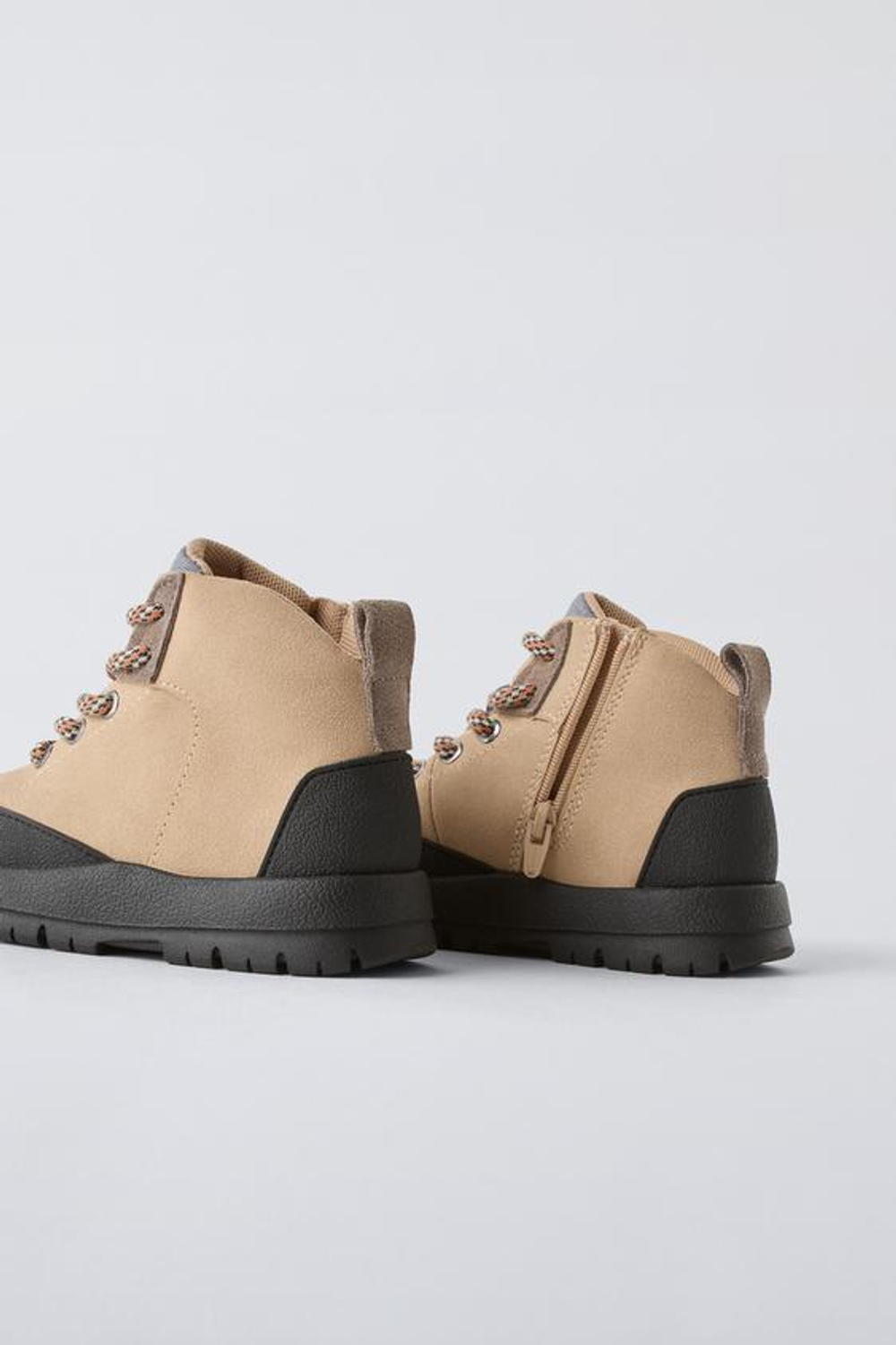 ZARA БОТИНКИ СО ШНУРОВКОЙ, ПЕСОЧНО-КОРИЧНЕВЫЙ